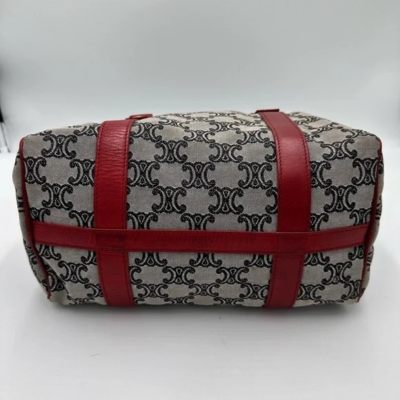 CELINE Handbag Mini Boston Bag Triomphe Canvas and Leather - Picture 5 of 14
